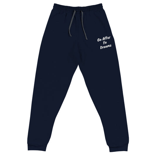 Unisex Blue X White Go After Yo Dreams Joggers